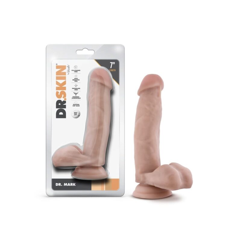 Dr. Skin - Dr. Mark - 7 Inch Dildo With Balls - Beige