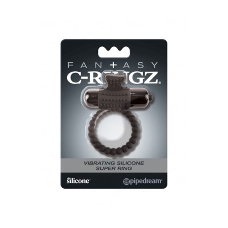 Fantasy C-Ringz Vibrating Silicone Super Ring - Black 0625