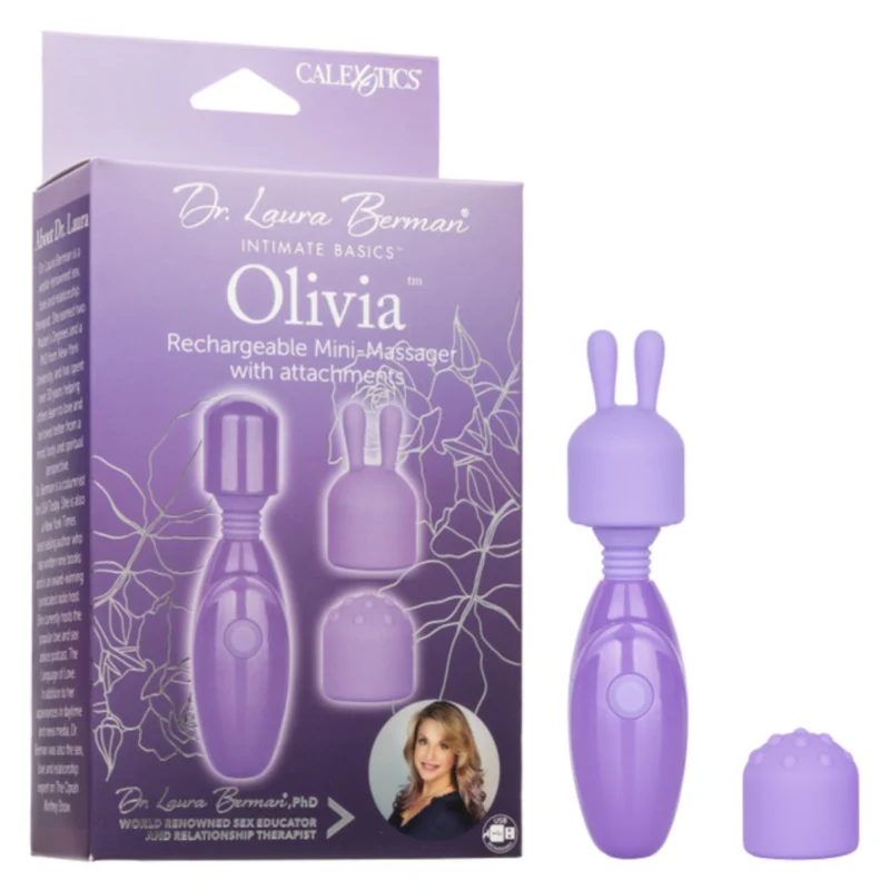 Dr. Laura Berman® Olivia™ Rechargeable Mini Massager with Attachments