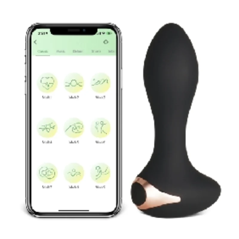 Black 10-Speed App-Controlled Vibrating Plug    CH0625