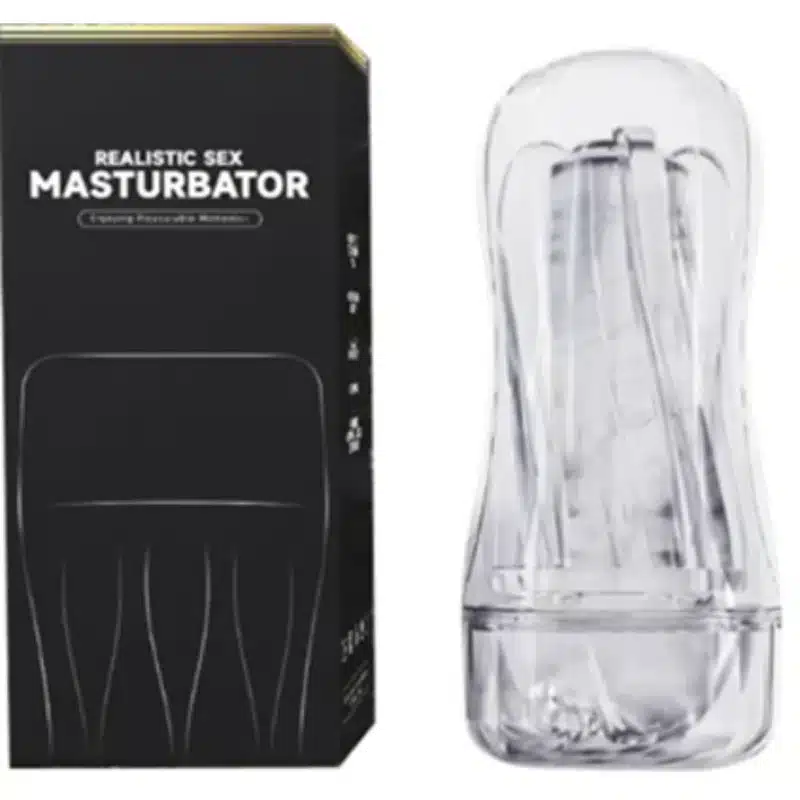 Transparent TPE Life-Like Vagina Male Masturbator with 7'' Depth