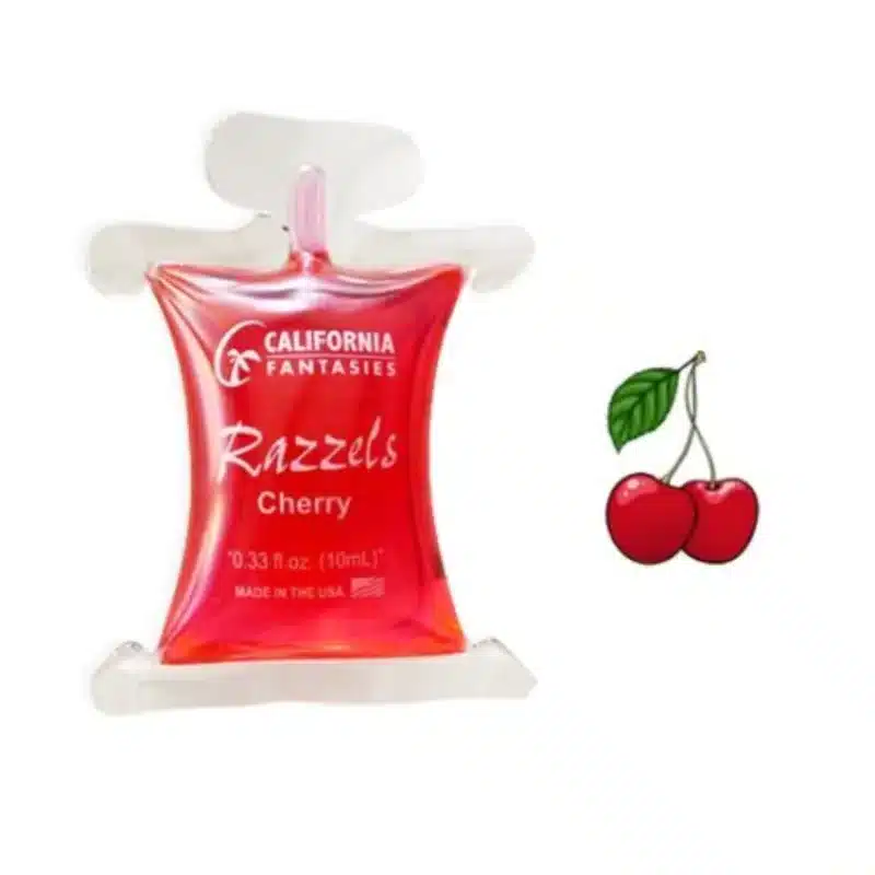 California Fantasies Razzels 3-in-1 Flavored Warming Lubricant, 10ml, Cherry 1025