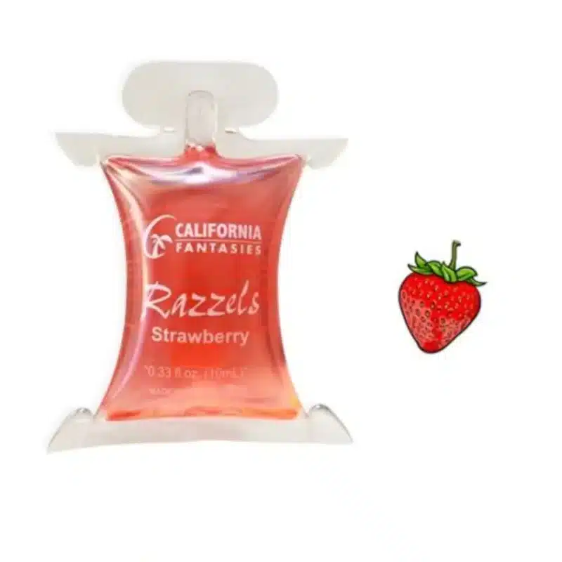 California Fantasies Razzels 3-in-1 Flavored Warming Lubricant, 10ml, Strawberry 1025