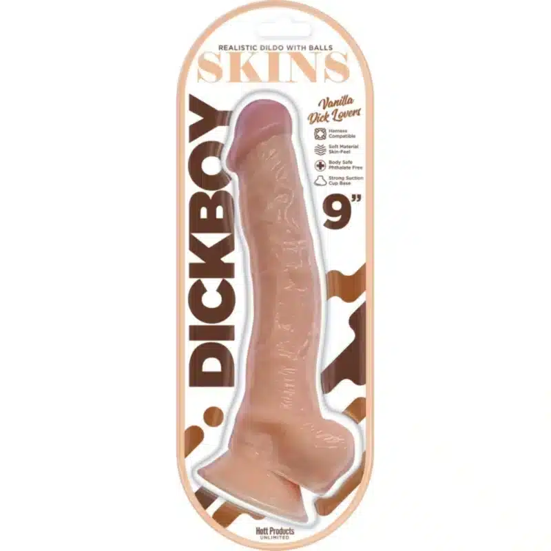 Hott Products Dickboy - Skins- Dildo- Vanilla Lovers - 9" 1025