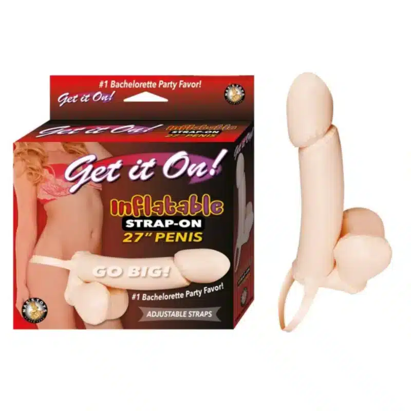 Nasstoys Get It On! Inflatable Strap-On 27" Penis-White 1025
