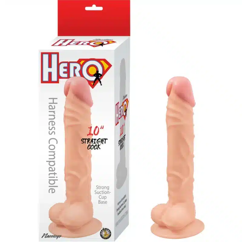 Nasstoys Hero 10" Straight Cock-Whte 1025