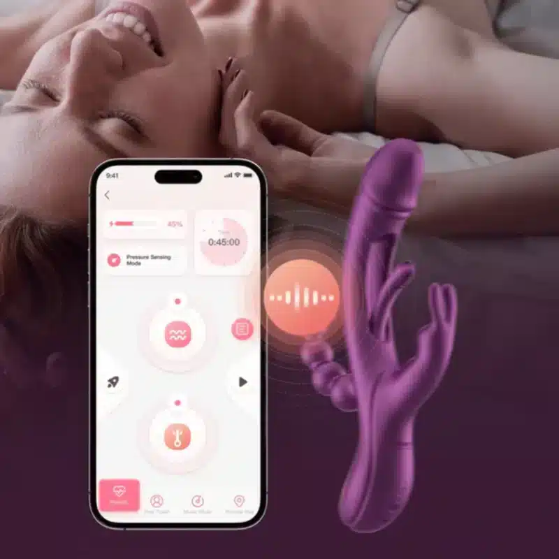 Honey Play Box Trilux App-Controlled Tapping Technology Rabbit Vibrator With Anal Beads   1125