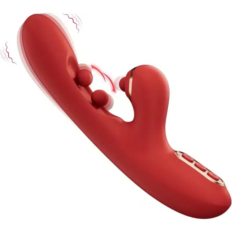 Honey Play Box Tickler Vibrator Rabbit Twin Balls G-Spot Massager Bumping Clitoral Stimulation   1125