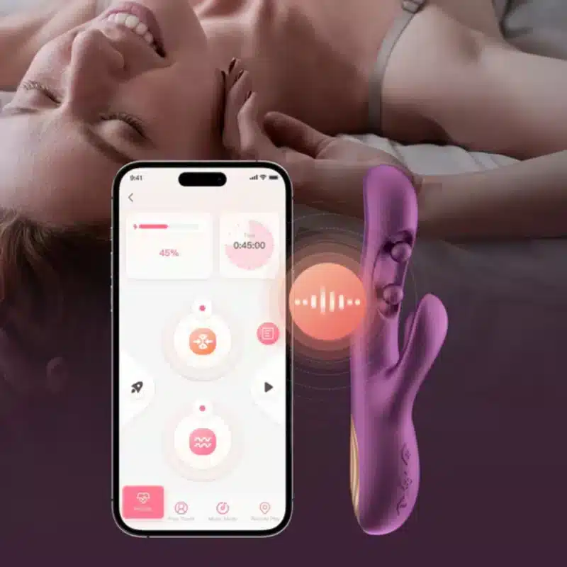 Honey Play Box Gem App-Controlled Twin Balls G-Spot Massager Rabbit Vibrator   1125