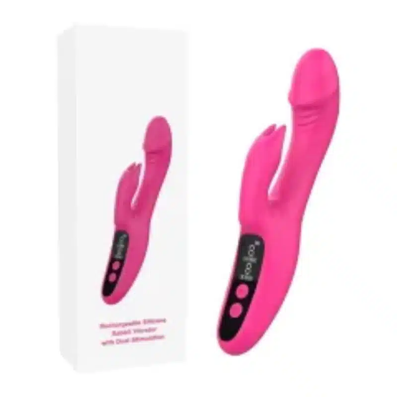 8.67" Magenta Rechargeable Silicone Rabbit Vibrator with Dual Stimulation – 9-Speed, Waterproof 0426n