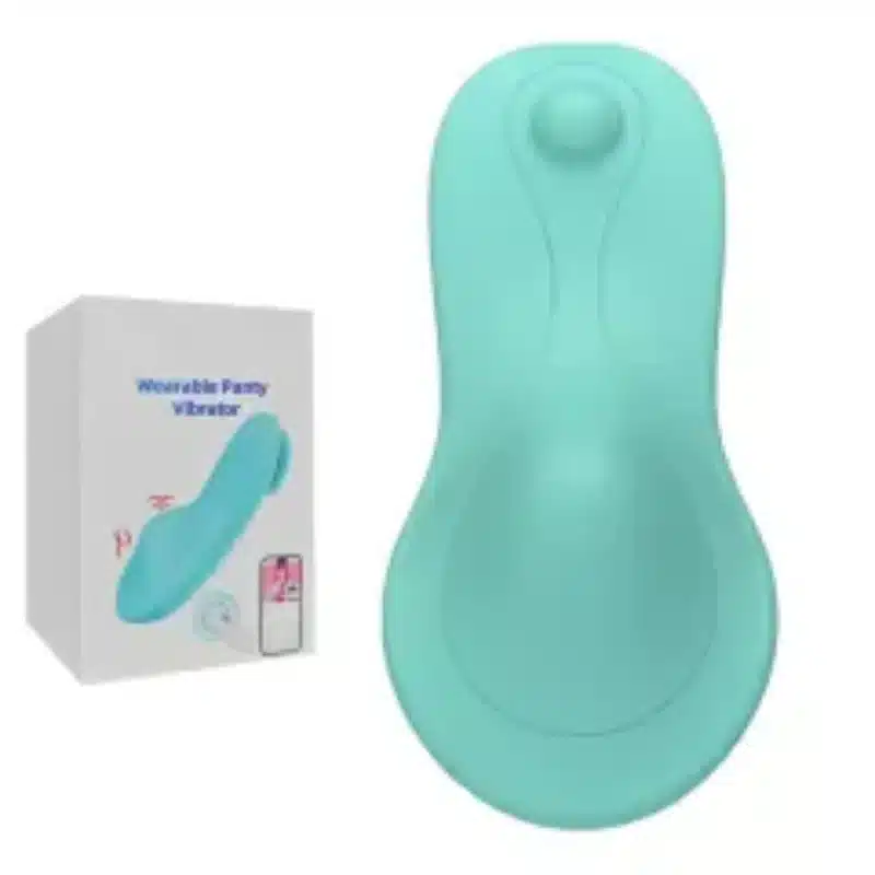 9-Speed Cyan App-Controlled Wearable Panty Vibrator with Dual Remote Function & Magnetic USB Charging 0426n