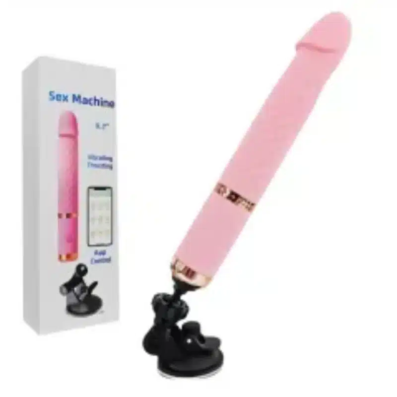 10-Speed Pink Rechargeable Silicone Vibrator with Thrusting & App Control 0426n