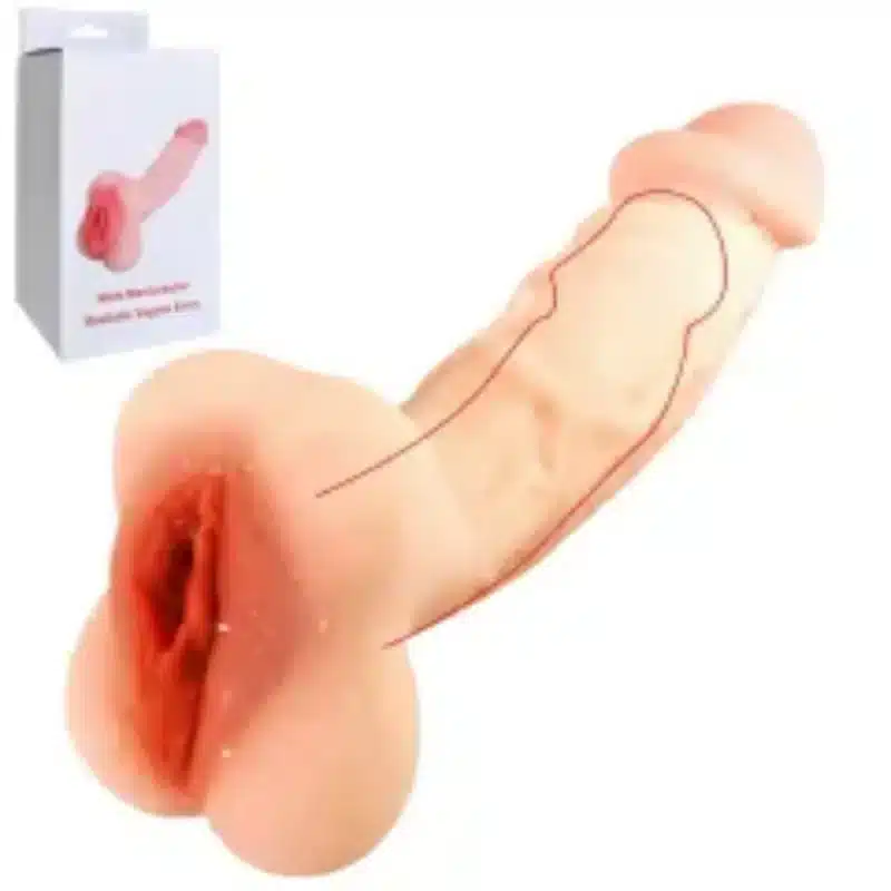 6.70'' Flesh Life-Like TPE Penis Sleeve Extender with Realistic Vagina Entry 0426n