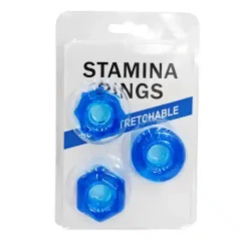 Clear Blue TPE Cock Ring Set (3 Shapes) –  Beginner-Friendly 0426n