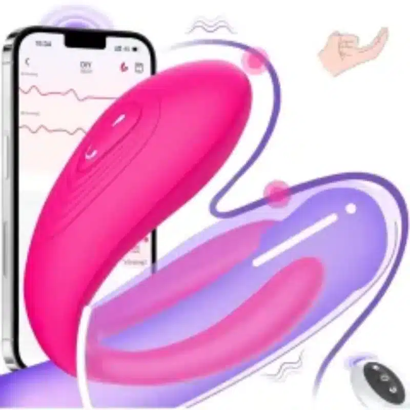 10 Modes Magenta App and Remote Control Rechargeable Silicone Vibrator for G-Spot and Clitoral Stimulation 0426n