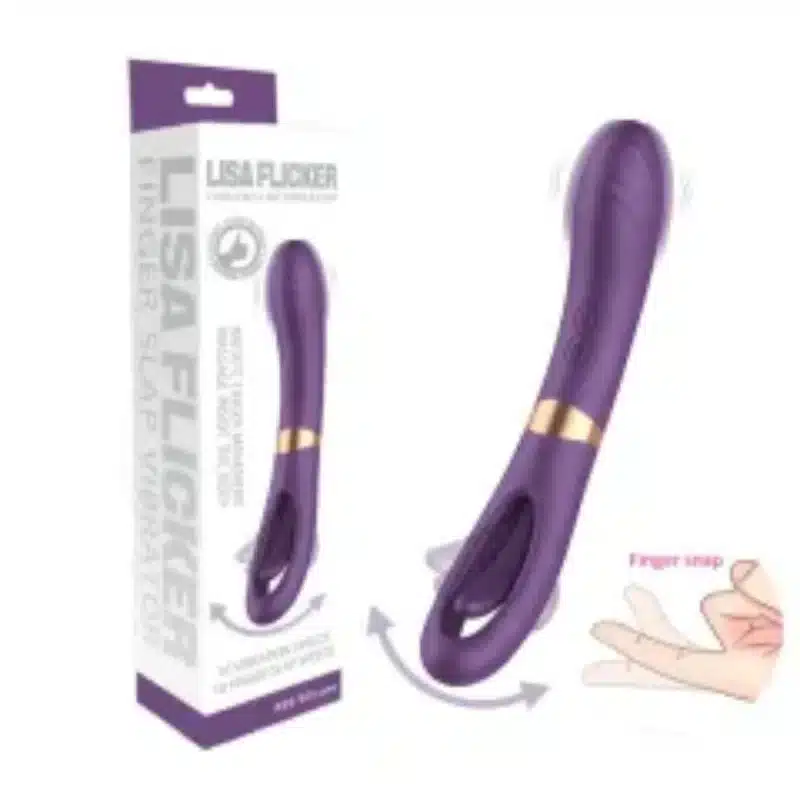 8.79 Inch 10-Mode Waterproof Rechargeable Purple Silicone Vibrator with Flapping Arm and Dual Stimulation 0426n
