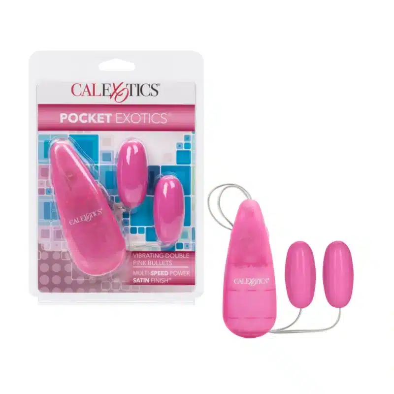 Pocket Exotics® Vibrating Double Pink Bullets 0326n