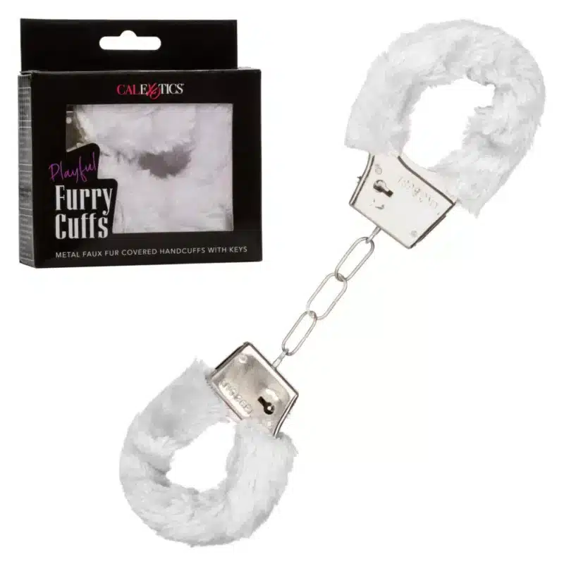 Playful Furry Cuffs - White 0326n