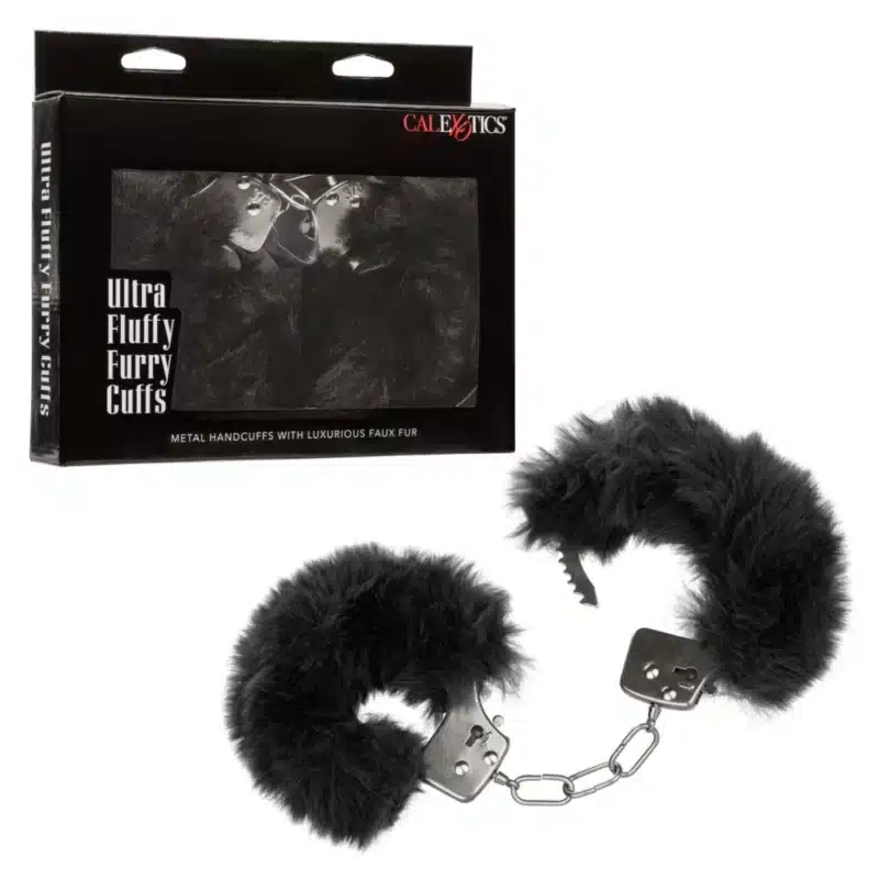 Ultra Fluffy Furry Cuffs - Black 0326n