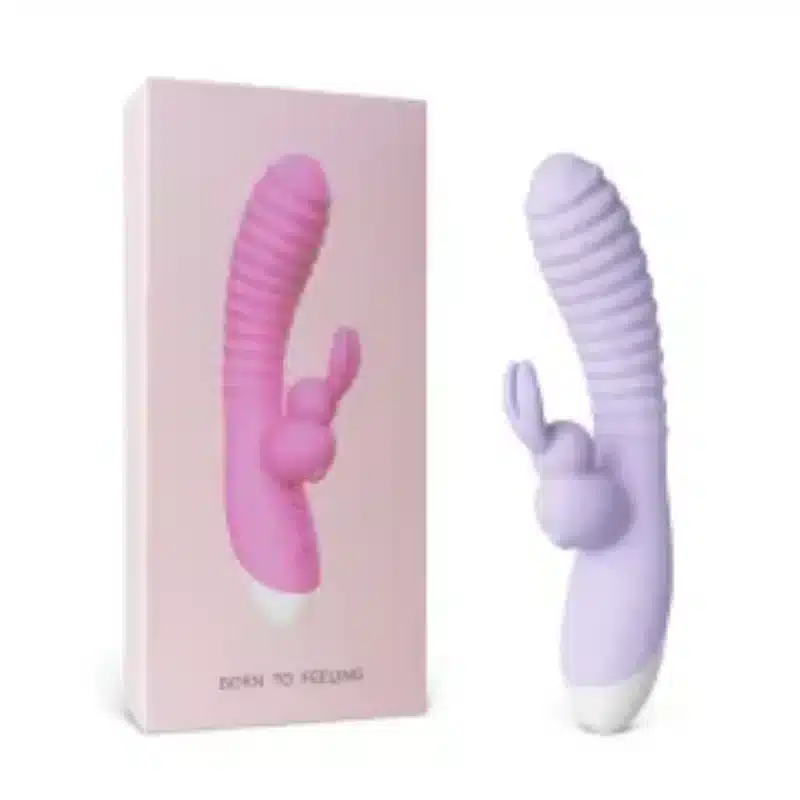 12-Speed Purple Rechargeable Silicone Rabbit Vibrator 0426n