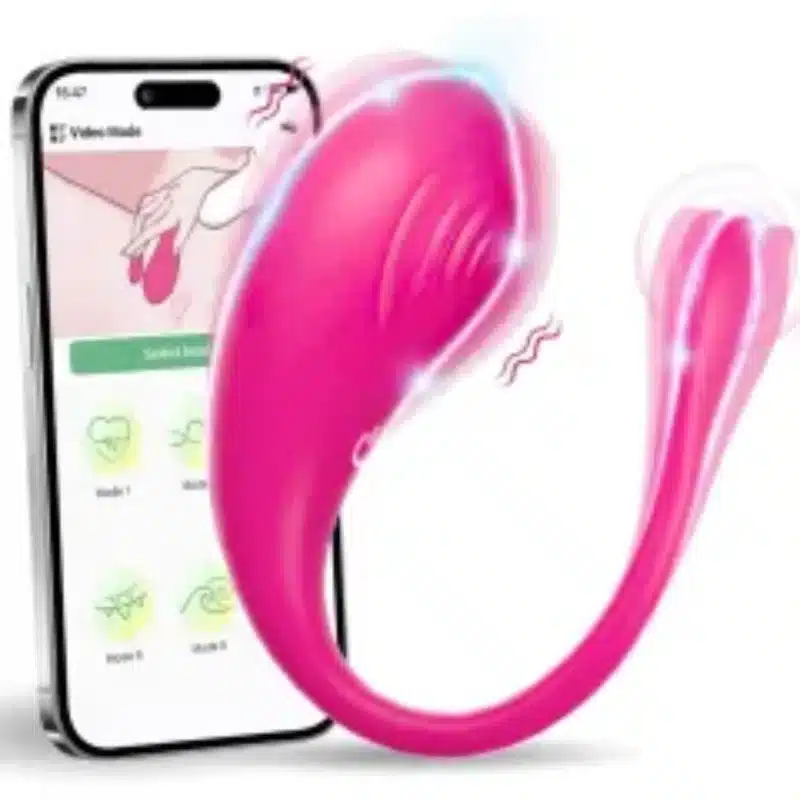9-Speed Magenta Rechargeable App-Controlled Silicone Vibrators for Women and Couples 0426n