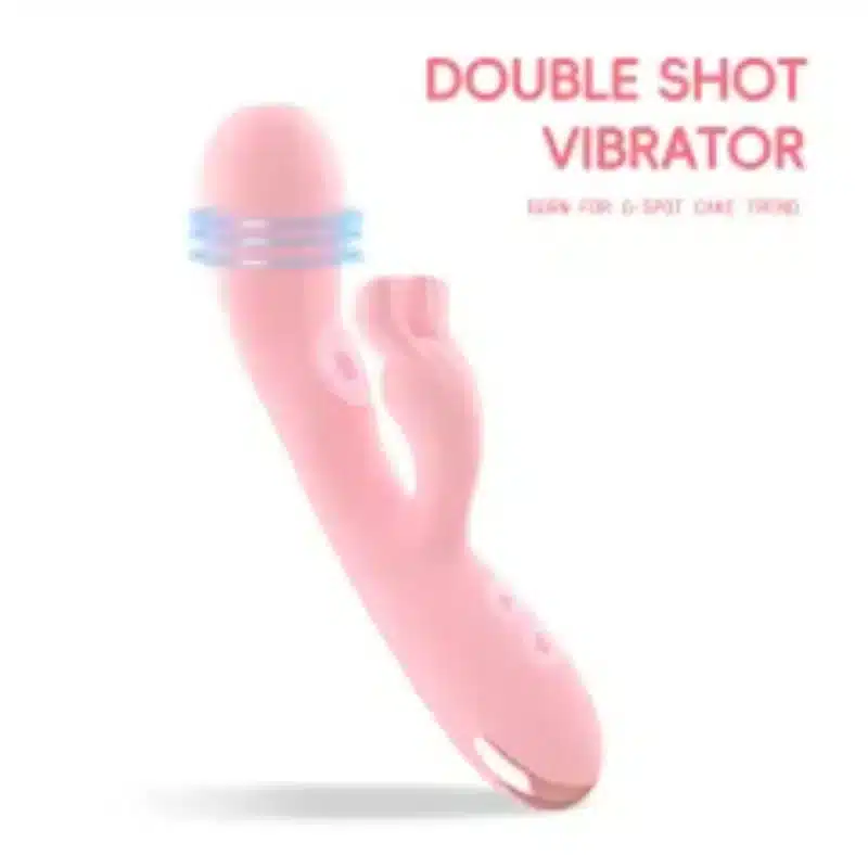 8.47'' Pink Dual-Action Rabbit Vibrator – 10 Modes, Clitoral Spanking Arm, Rechargeable, Waterproof 0426n