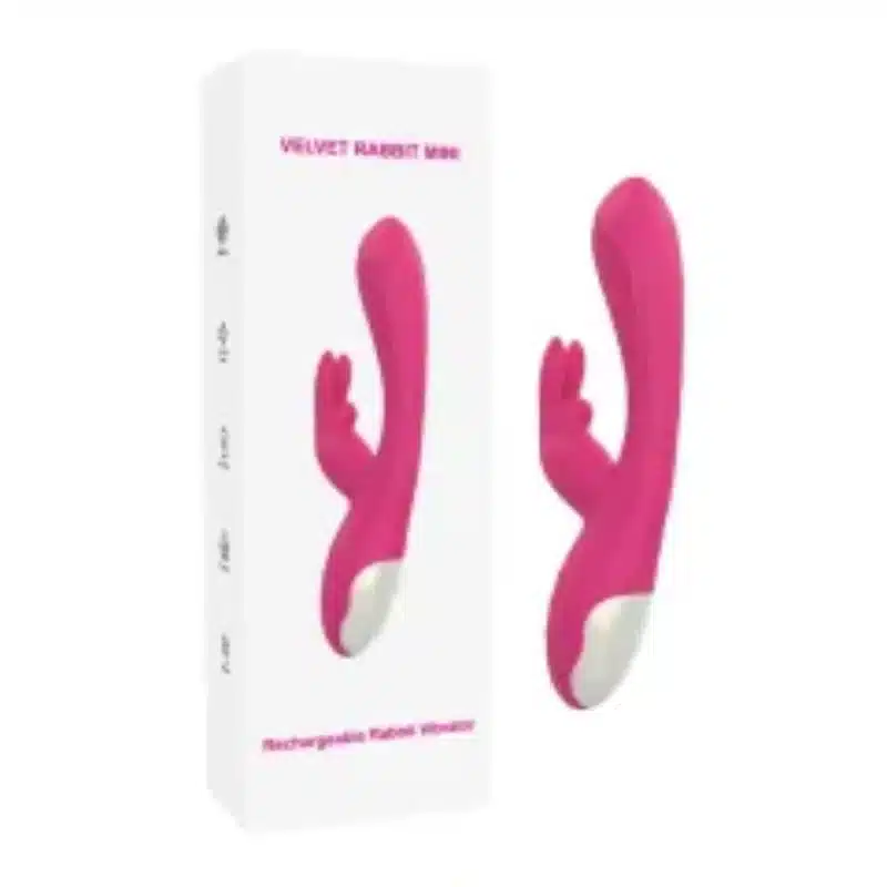 7.88'' Pink Rechargeable Waterproof Silicone Rabbit Vibrator – 10-Speed Dual-Motor with G-Spot & Clitoral Stimulation 0426n