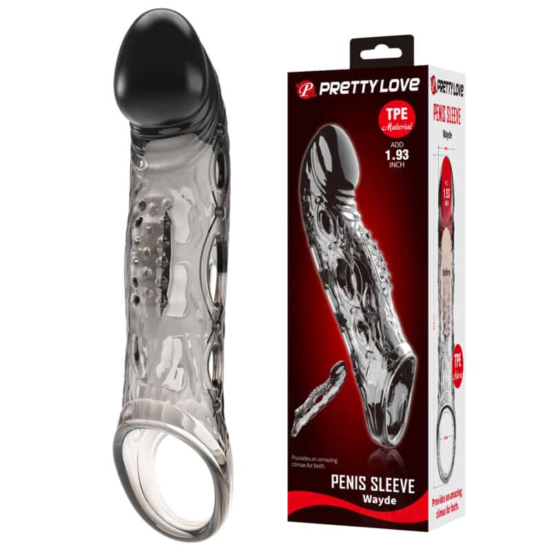 TPE material, penis sleeve, add 1.93 inch. ago26