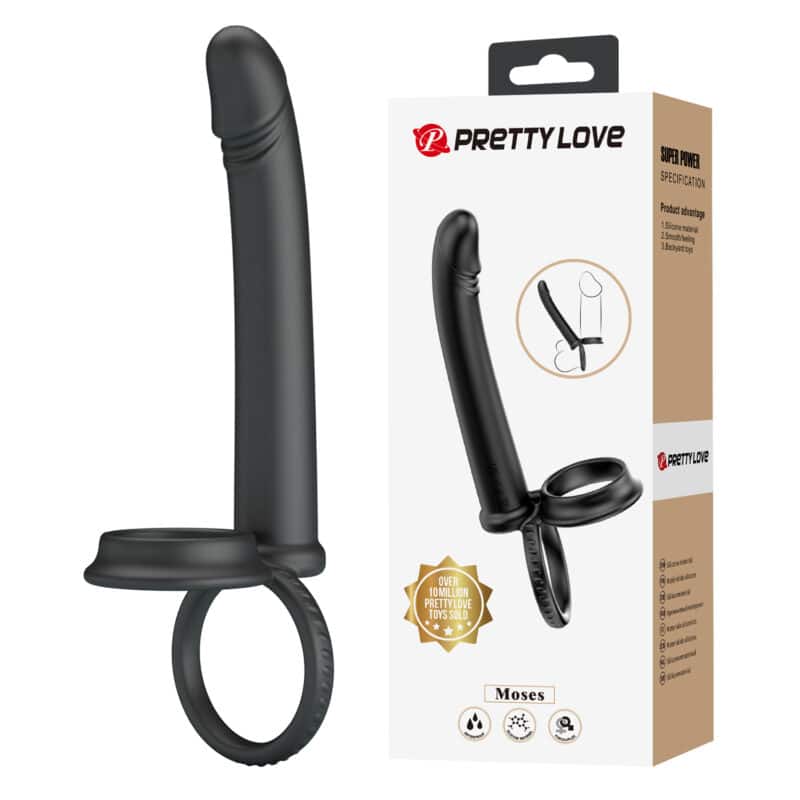 Anal Couples Male Strap On Double Penetration, two cock rings, non-vibration, Silicone material ago26