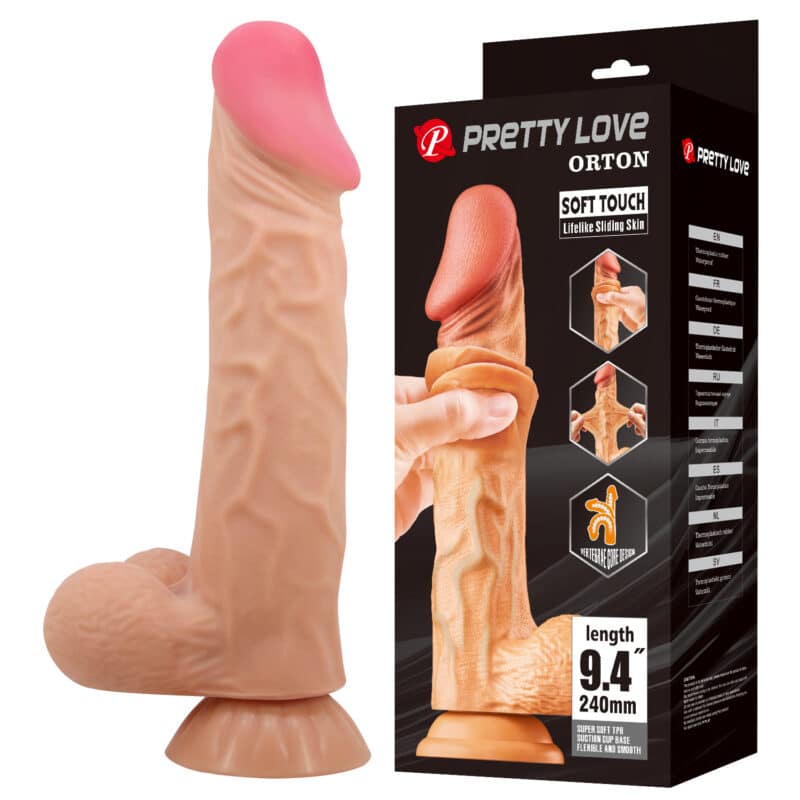 Sliding skin, Solid dong, bendable frame, Suction cup base,TPR,Waterproof ago26