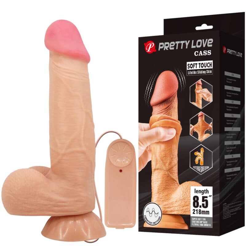 Sliding skin, Solid dong, bendable frame, Suction cup base,TPR,Waterproof, vibration, 2AA batteries. ago26