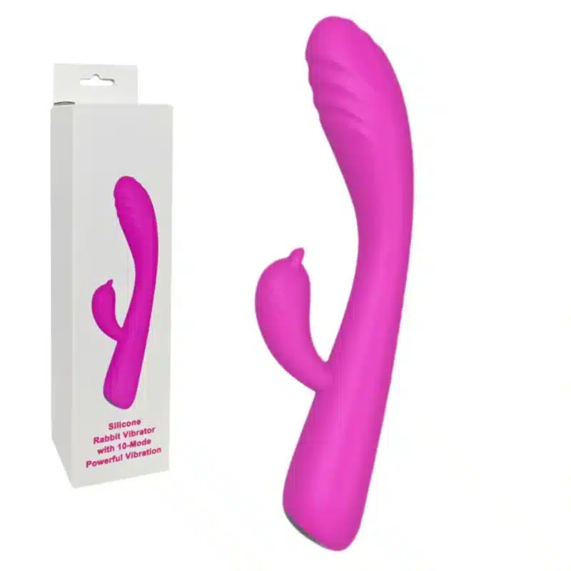 8.67'' Magenta Rechargeable Waterproof Silicone Rabbit Vibrator – 10-Mode Vibrating ago26