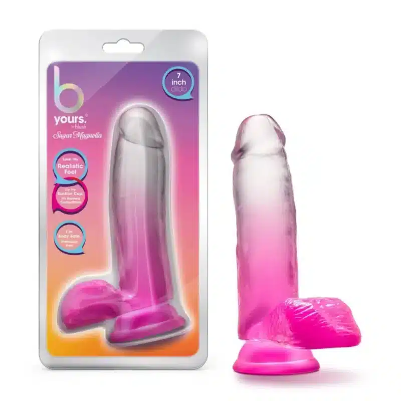 B Yours Sugar Magnolia Dildo-Fuchsia 7"  sep26